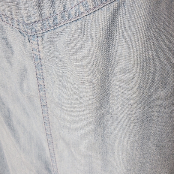 Aerie Chambray Overall Coverall Bib Jumpsuit Beachy Boho Blue Womens Size Medium - Picture 7 of 9